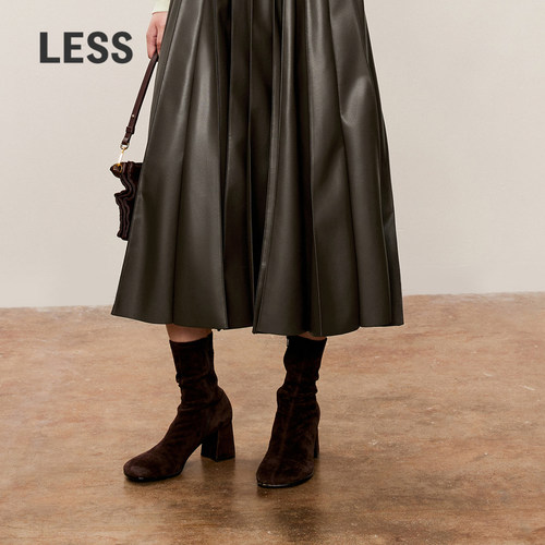 LESS通勤气质高跟中筒时装靴