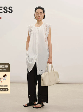 【商场同款/精工系列】LESS2026夏新款绣花直筒休闲裤女2Q6E15220