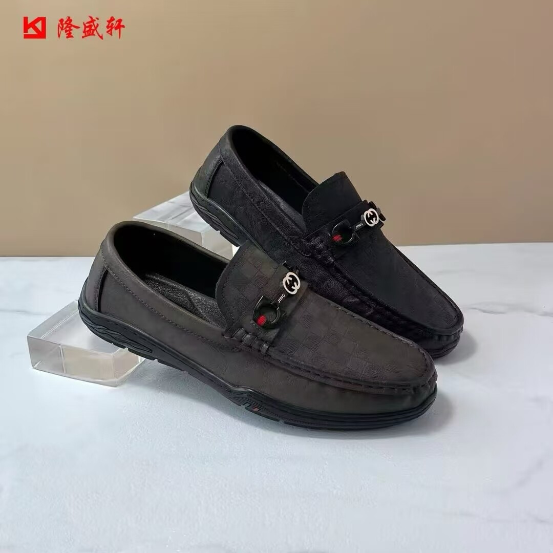 春款新品隆盛轩老北京布鞋男单时尚舒适软底一脚蹬商务休闲豆豆鞋