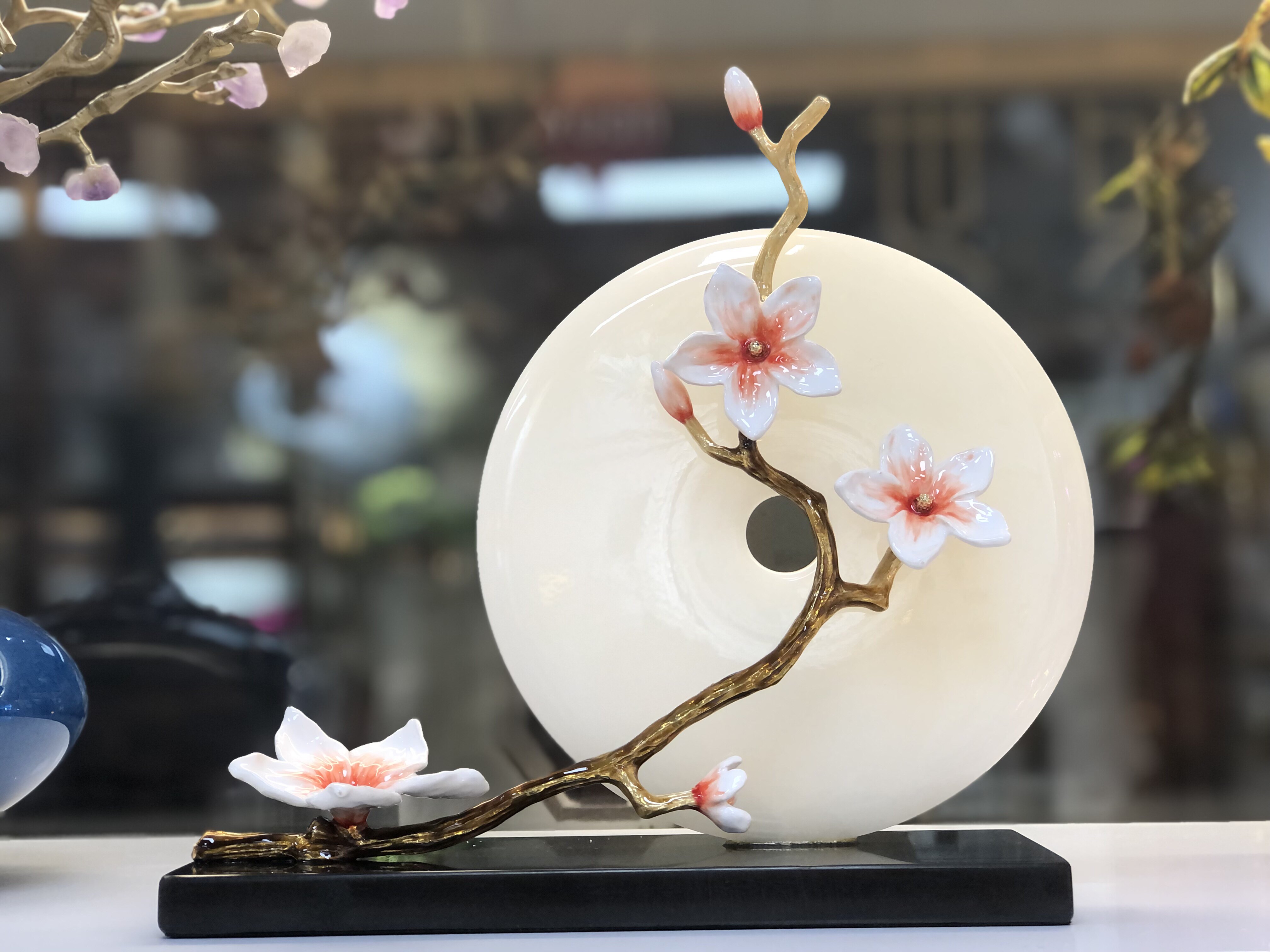 富贵花开玉石摆件