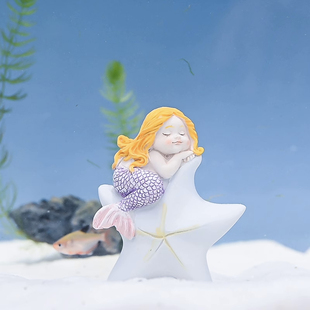 美人鱼斗鱼缸装饰小摆件懒人水族箱微景观装饰家居金鱼缸造景布景