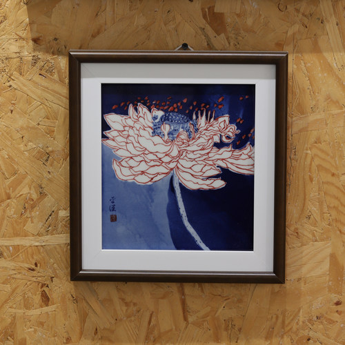 景德镇非遗大师手作新彩青花瓷板画墙面挂画小号桌面立件画
