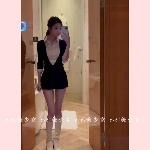 连衣裙气质木耳边包臀短裙