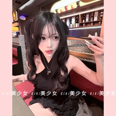 上衣 显瘦短款 TiTi美少女 纯欲风性感显身材交叉挂脖针织修身