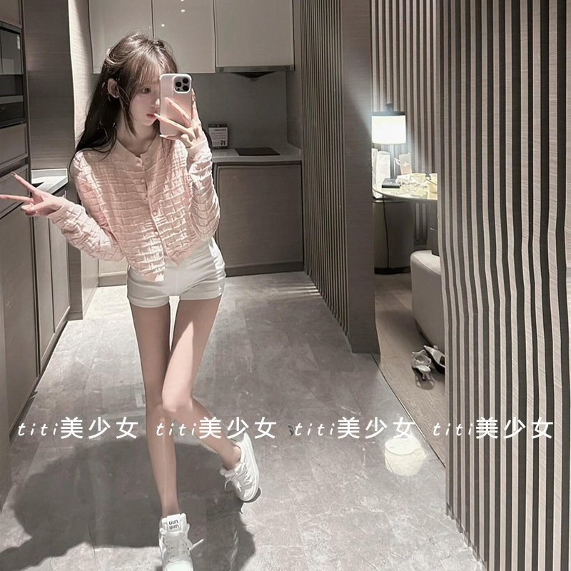 【TiTi美少女】立体方形纹理肌理感圆领针织开衫复古上衣春季外套,女装/女士精品,大码内搭,淘宝优惠券,粉丝福利购,淘宝优惠卷