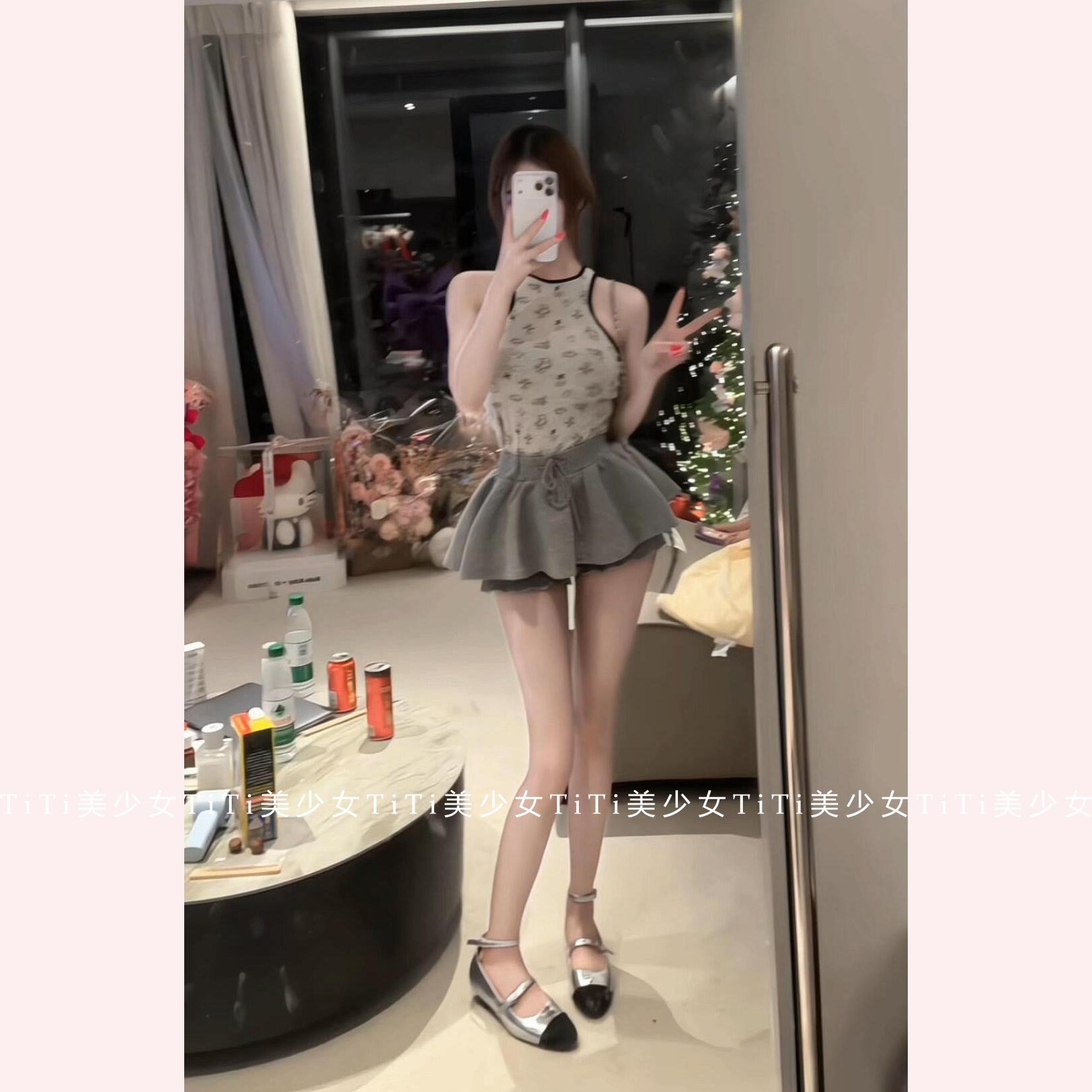 【TiTi美少女】纯欲风卡通印花撞色吊带背心女春修身内搭短款上衣,女装/女士精品,大码内搭,淘宝优惠券,粉丝福利购,淘宝优惠卷