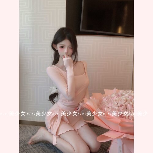 芭蕾吊带开衫半裙纯欲套装三件套