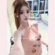 Kitty挂脖粉嘟嘟可爱少女系带背心春新款 TiTi美少女 内搭上衣