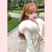 纯欲风毛领收腰修身 TiTi美少女 外套显瘦气质加绒加厚连帽上衣