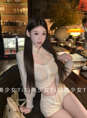 纯欲风长袖高腰短款时尚百搭上衣
