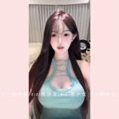 TiTi美少女 纯欲风性感显胸交叉绑带显瘦吊带背心上衣打底内搭