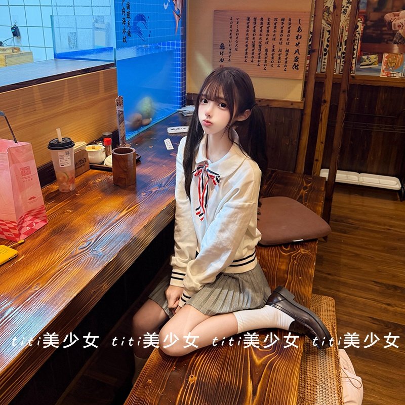【TiTi美少女】学院风娃娃领卫衣春季新款可拆卸领带宽松长袖上衣,女装/女士精品,大码内搭,淘宝优惠券,粉丝福利购,淘宝优惠卷