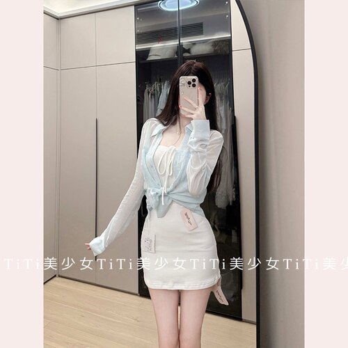 休闲日常弹力抹胸连衣裙