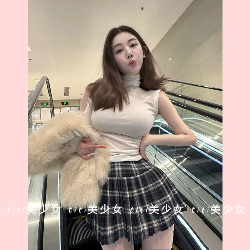 【TiTi美少女】柔软亲肤~性感纯欲高领微透显身材外搭背心女上衣,女装/女士精品,大码内搭,淘宝优惠券,粉丝福利购,淘宝优惠卷