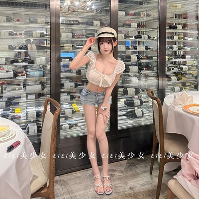 背心褶皱设计感纯色上衣