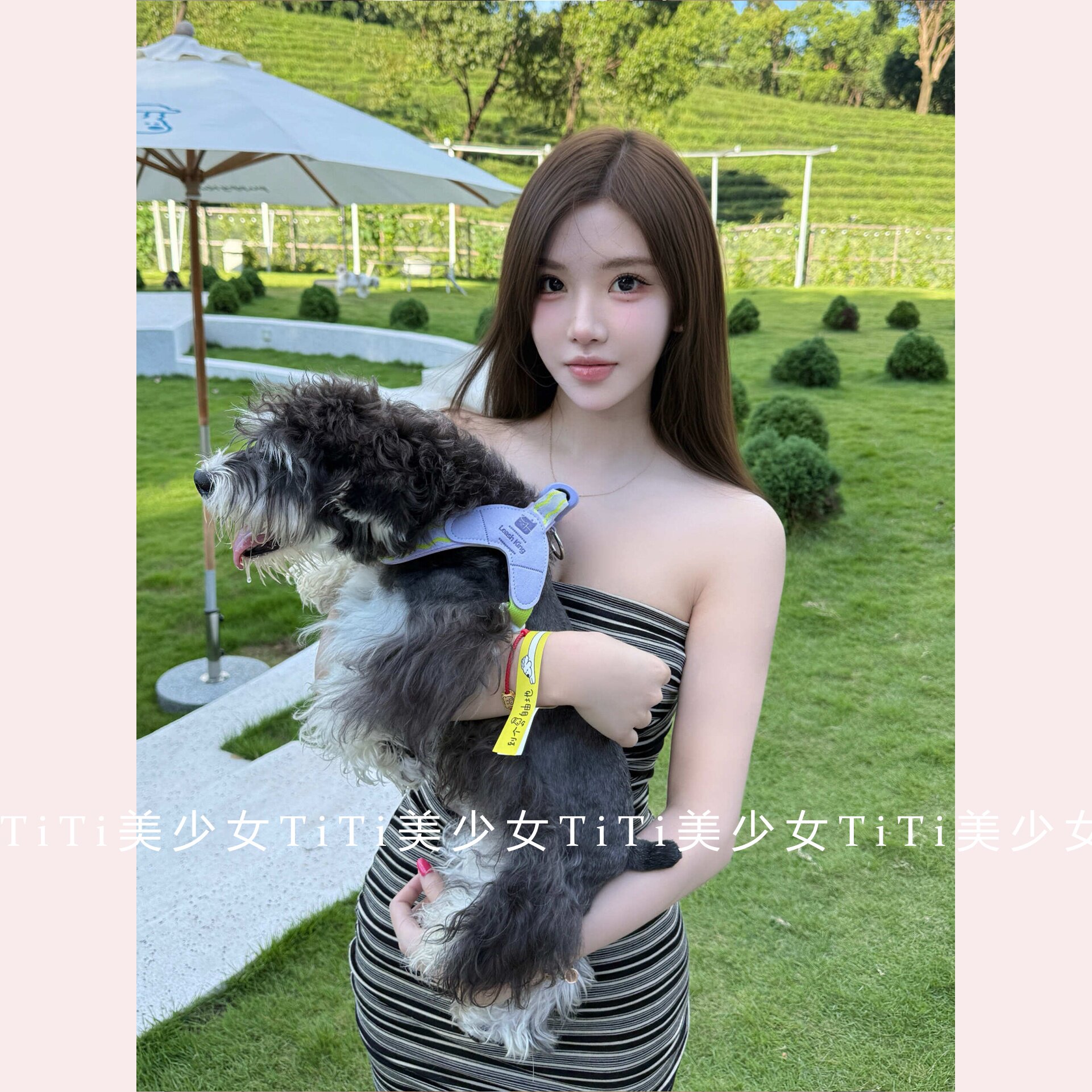 【TiTi美少女】纯欲风性感抹胸连衣裙女夏季修身显瘦条纹包臀短裙