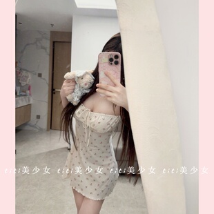 【TiTi美少女】SkimsPointelle纯欲风碎花满印淑女连衣短裙吊带裙