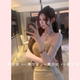 辣妹纯欲蕾丝吊带小背心女春季 TiTi美少女 外穿带胸垫内搭上衣