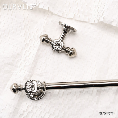黄铜镍银色复古柜门拉手