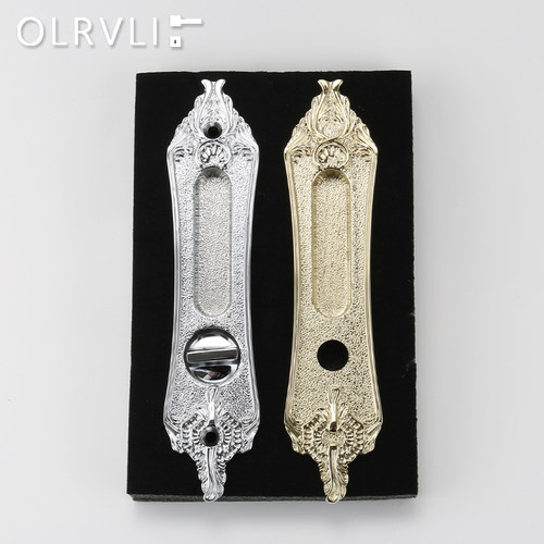 olrvli黄铜法式镀铬银推拉移门锁