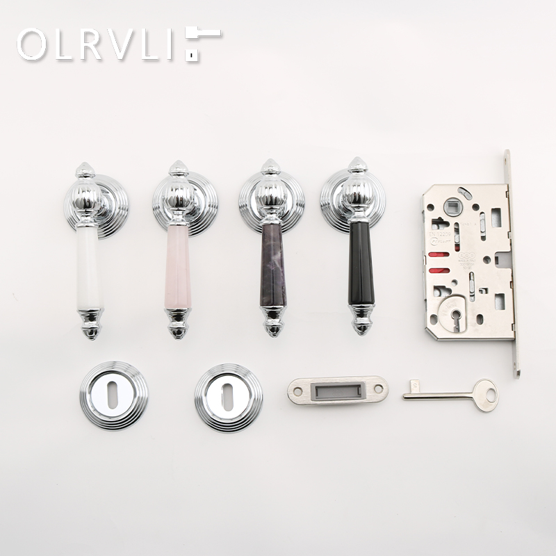 olrvli老式钥匙复古法式水晶门锁
