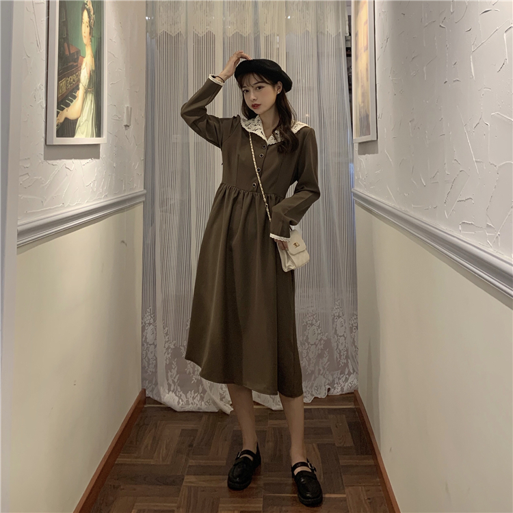 Real price sweet long sleeve lace dress