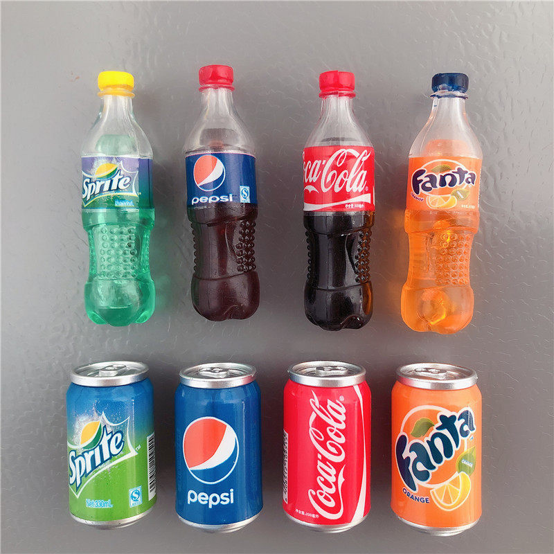 仿真可口可乐雪碧易拉罐芬达冰箱贴磁贴个性创意3D立体磁性留言贴,家居饰品,冰箱贴,淘宝优惠券,粉丝福利购,淘宝优惠卷