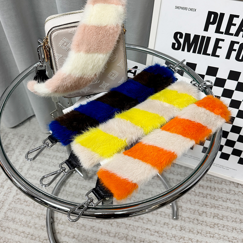 毛毛包带单肩肩带水貂毛