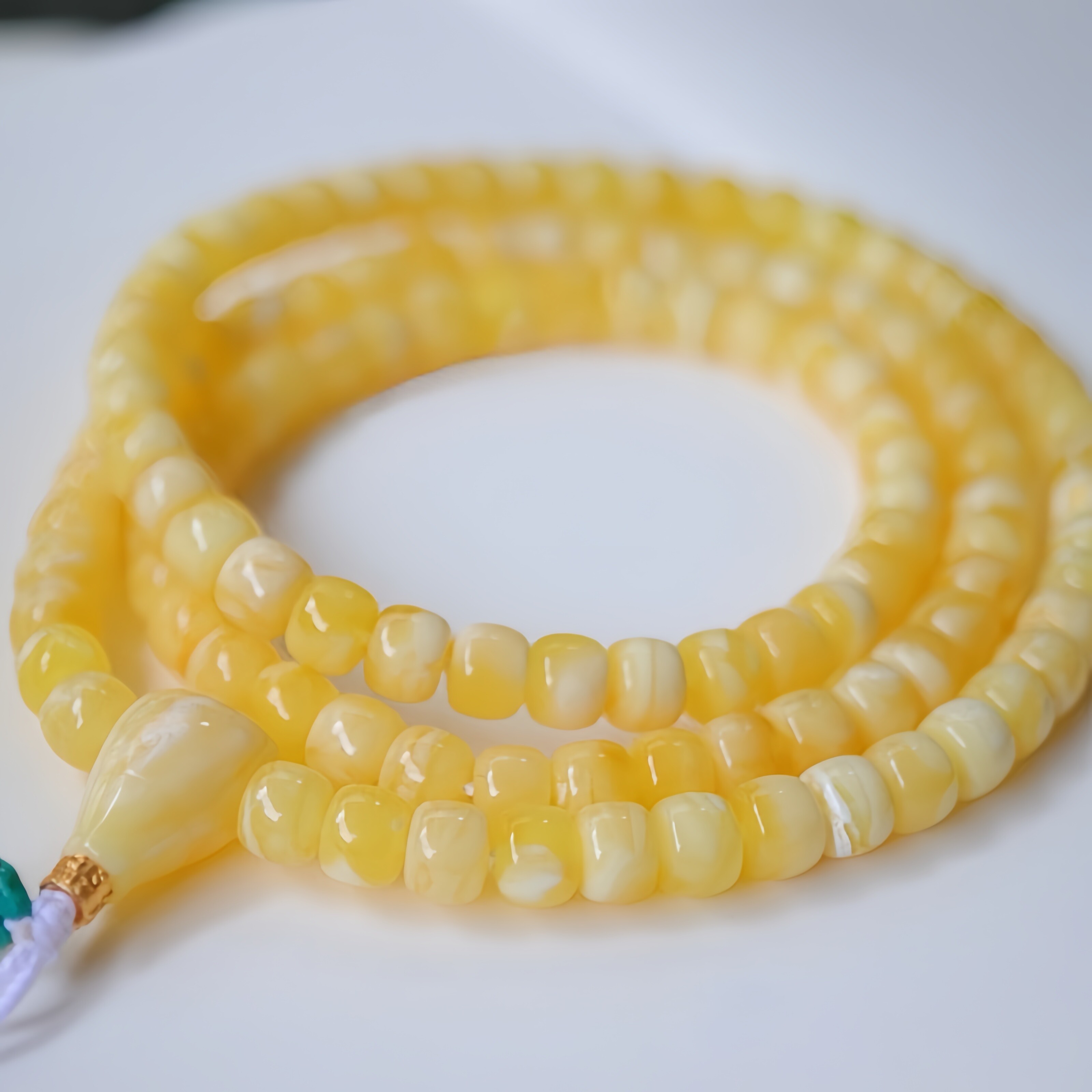 正品天然蜜蜡俄料原矿满蜡老型珠7.6mm手链佛珠念珠文玩珠宝饰品