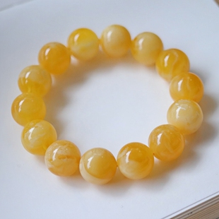 正品 手链文玩收藏珠宝饰品 天然俄料蜜蜡高品质16mm圆珠手串男款