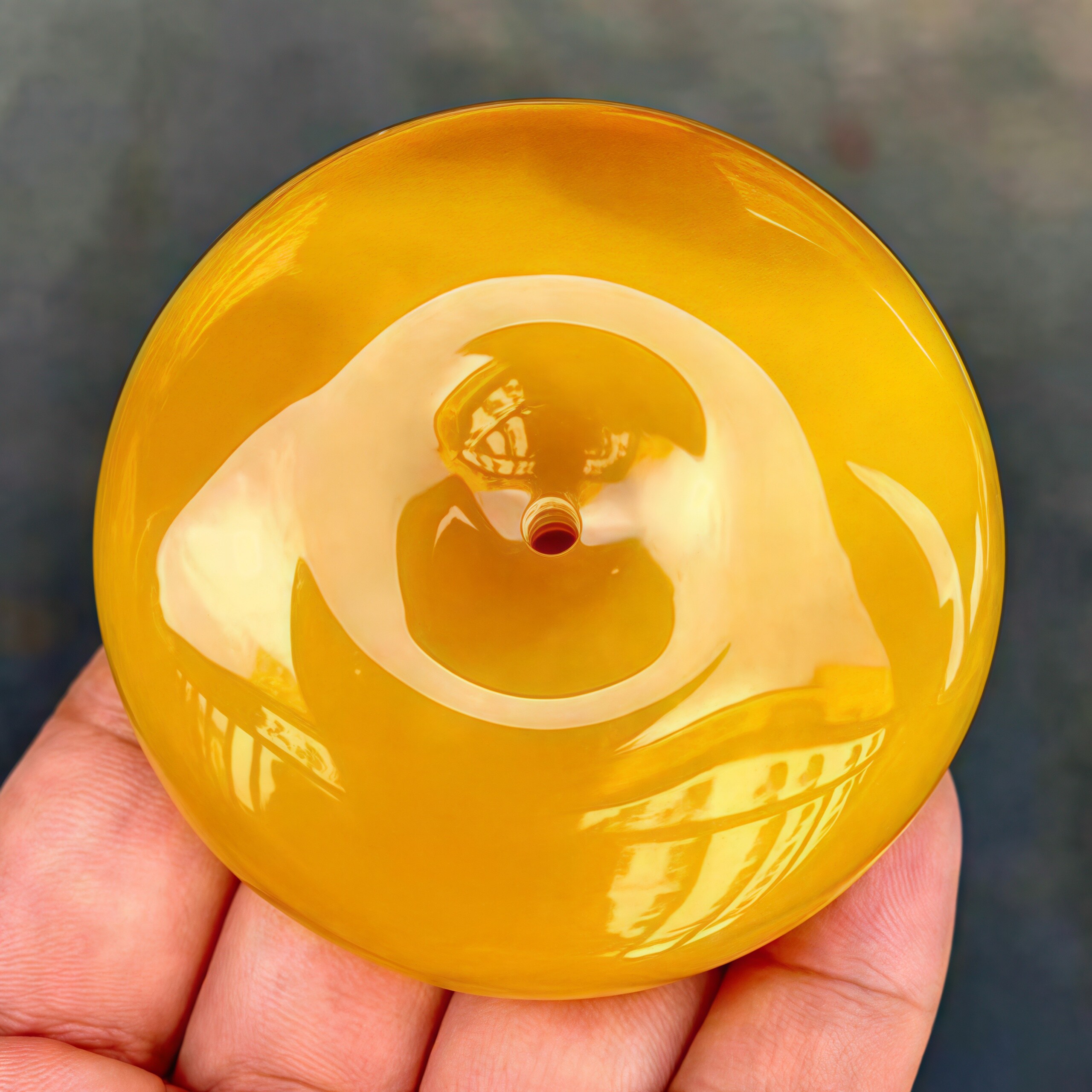 正品天然俄料蜜蜡平安扣吊坠鸡油黄满蜜面包扣挂件文玩珠宝饰品