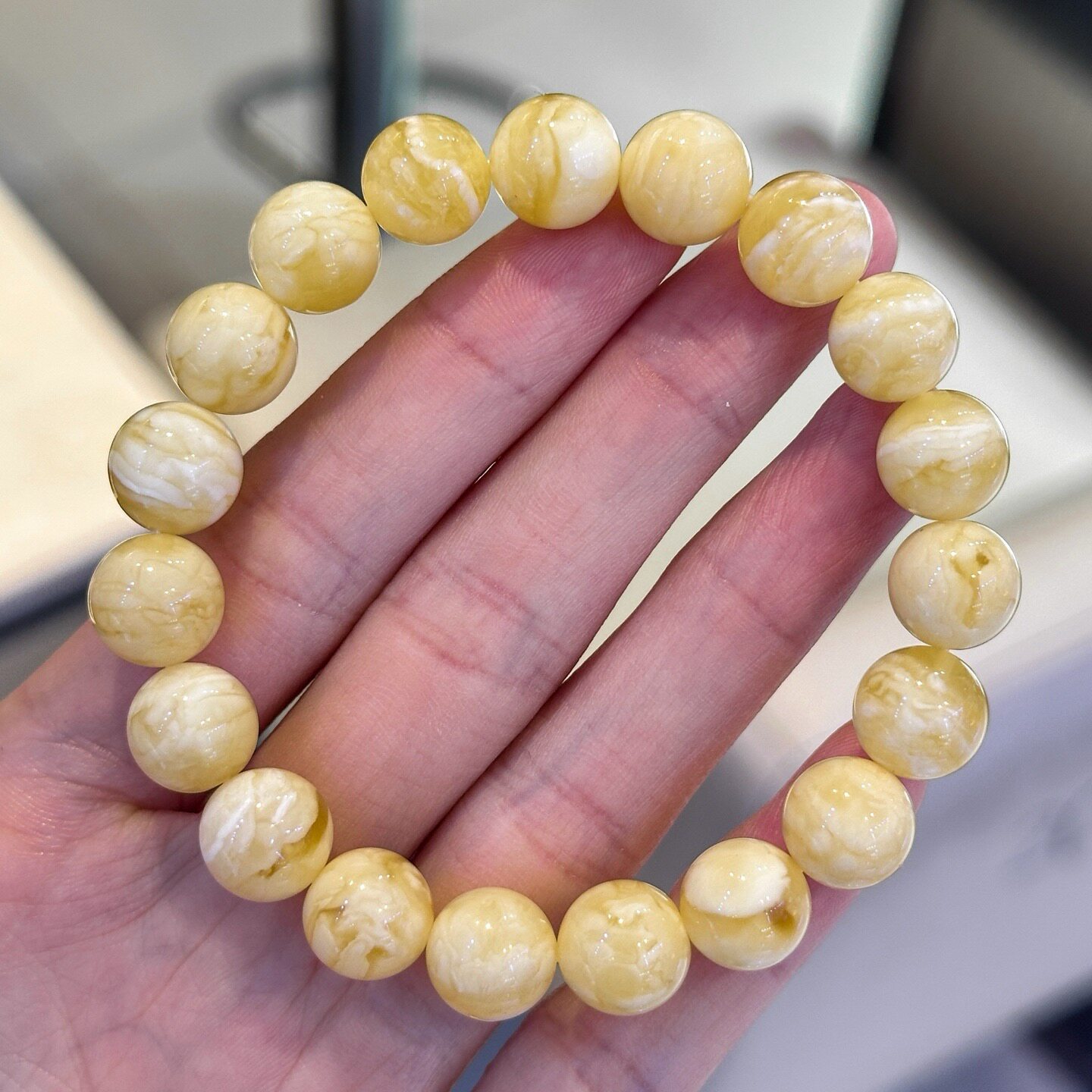正品天然俄料高品质白虎皮纹蜜蜡10mm圆珠手串文玩百搭珠宝饰品