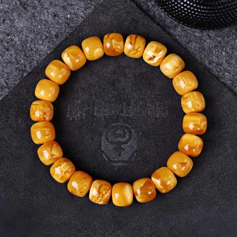 正品天然俄料老花蜡妖花蜜蜡11.5mm老型手链女款潮流文玩珠宝饰品