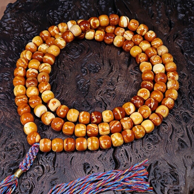 正品天然俄料原矿老花蜡蜜蜡9mm老型108颗念珠男女款手链珠宝饰品