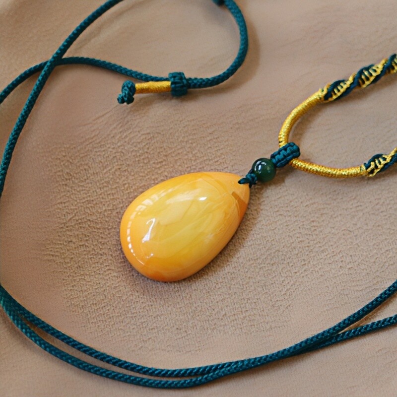 正品天然俄料精美满蜡老蜜蜡 水滴 吊坠挂件女款文玩百搭珠宝饰品