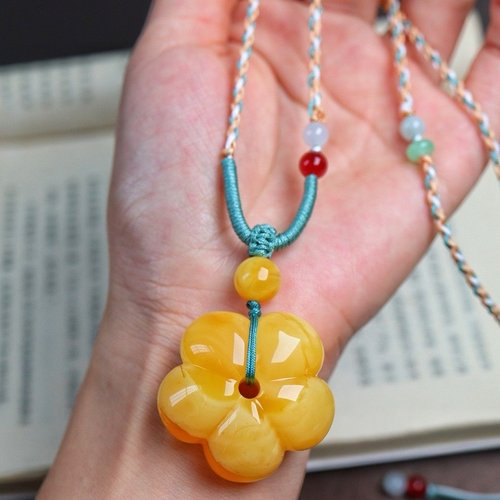 正品天然俄料精品焦皮料黄花蜡蜜蜡太阳花吊坠文玩工艺珠宝饰品