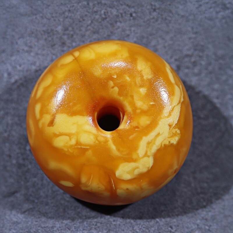 正品天然俄料蜜蜡精品石膏花蜡 平安扣 吊坠文玩收藏孤品珠宝饰品