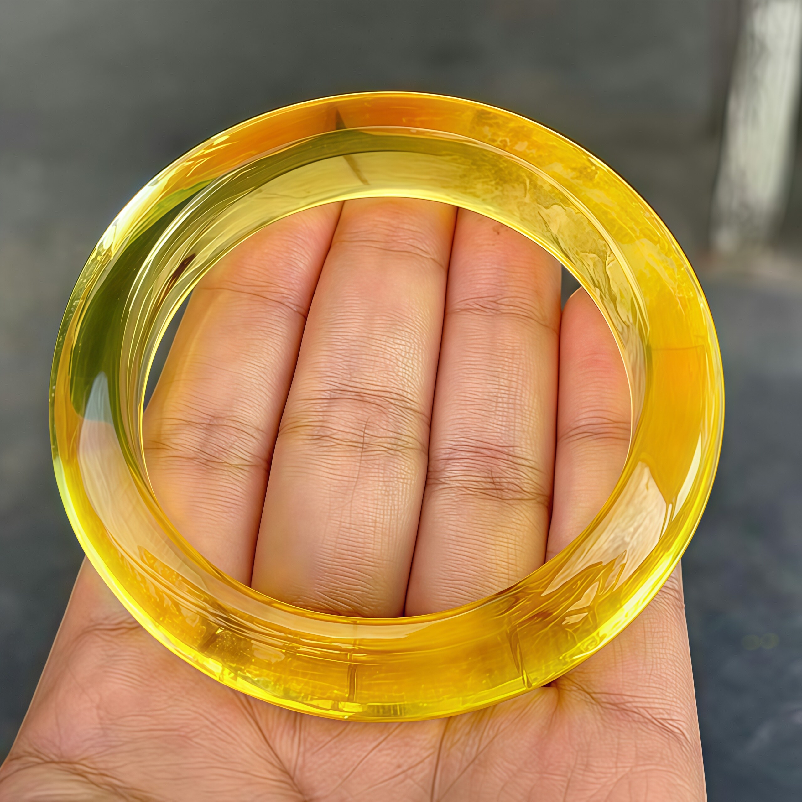 正品天然金绞蜜蜡手镯高品质满蜡黄圈口60mm手镯女款收藏珠宝饰品