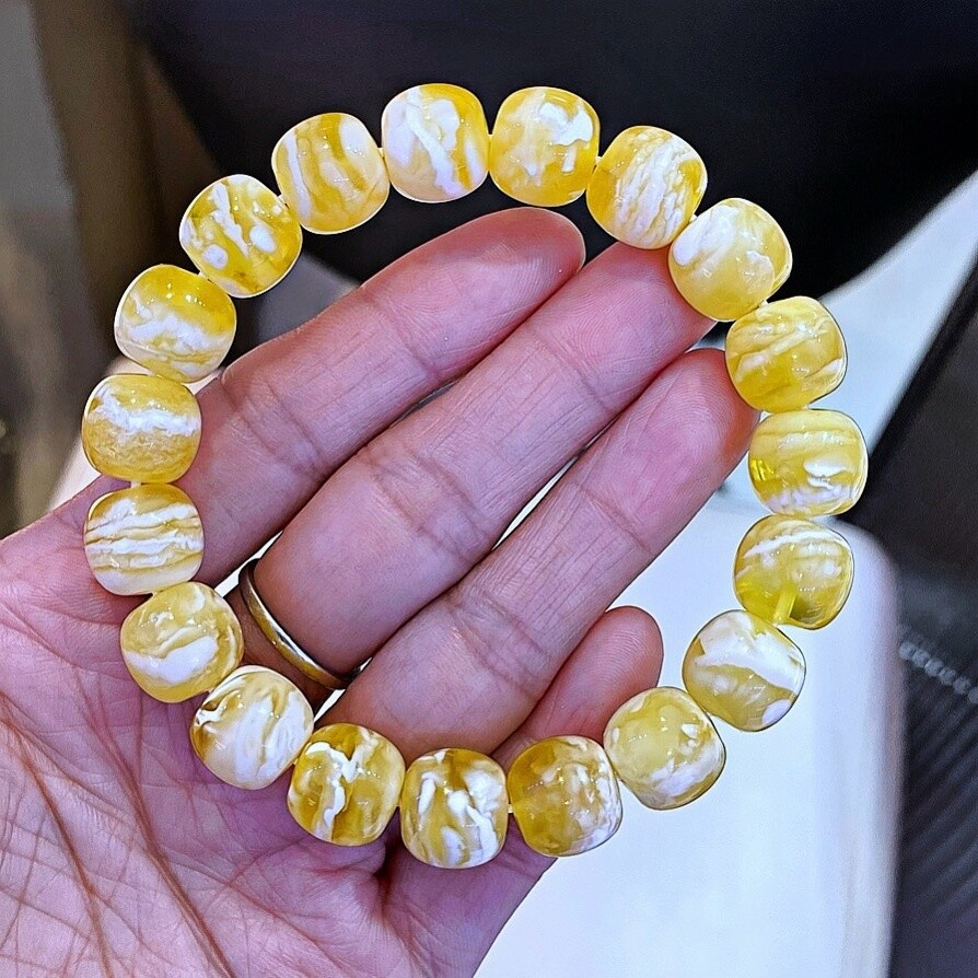 正品天然俄料同料金白虎皮纹蜜蜡12mm老型手串男女款文玩珠宝饰品