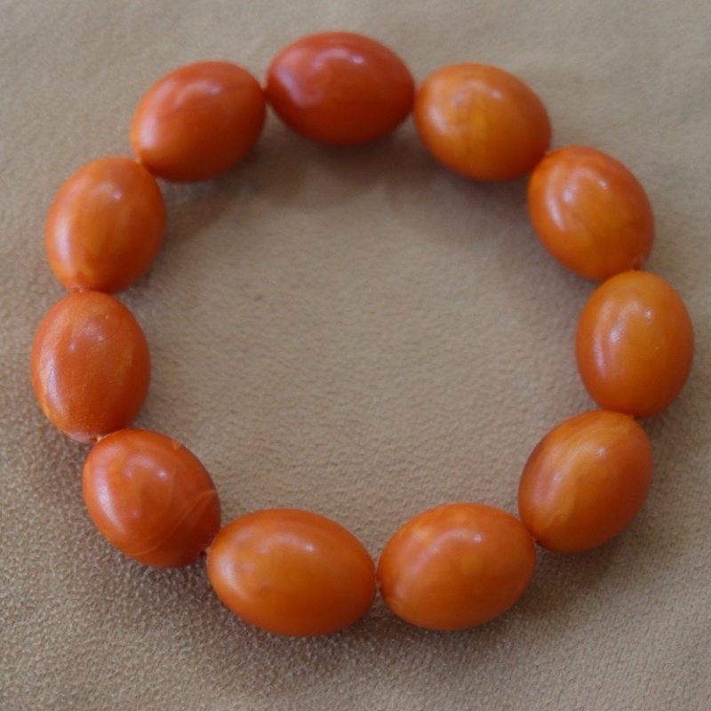 正品天然俄料蜜蜡老蜡满蜡枣珠17mm手串男款手链文玩收藏珠宝饰品