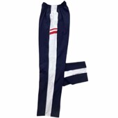 春秋款 腿直筒中小学生校服裤 运动休闲定制 宽白杠拼两红杠裤 藏蓝裤