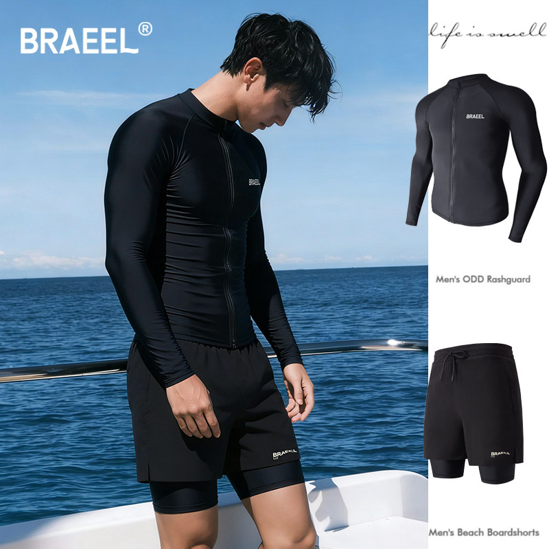 潜水服男速干防晒冲浪水母服套装图片