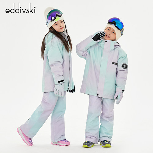 oddivski儿童滑雪服套装防风防水
