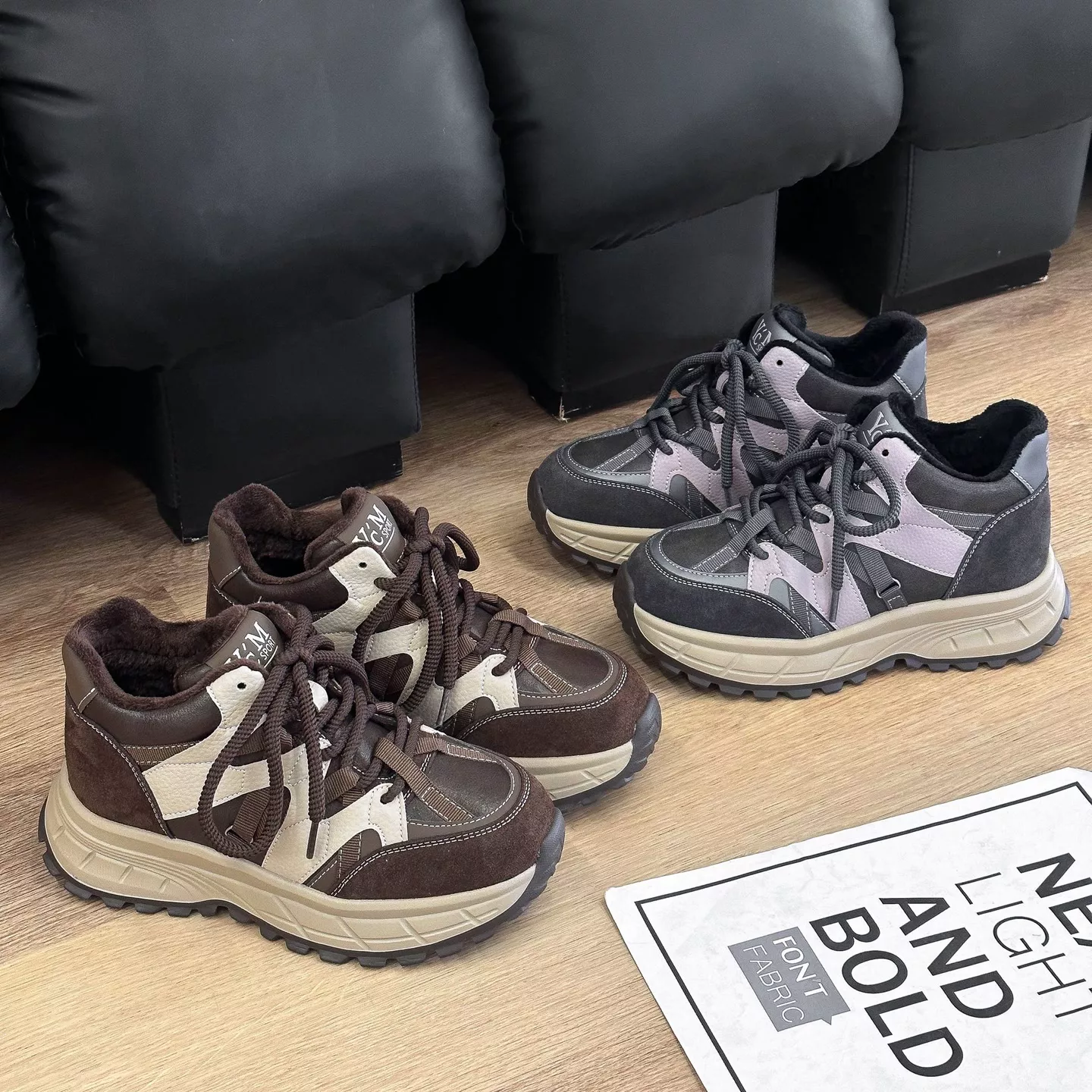 春达女鞋2025冬季新款加棉大棉保暖厚底增高休闲超轻运动鞋72259