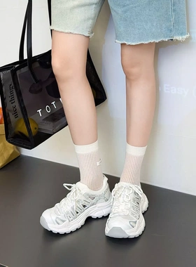 春达女鞋2026夏季新款圆头百搭舒适透气镂空网面休闲老爹鞋58082