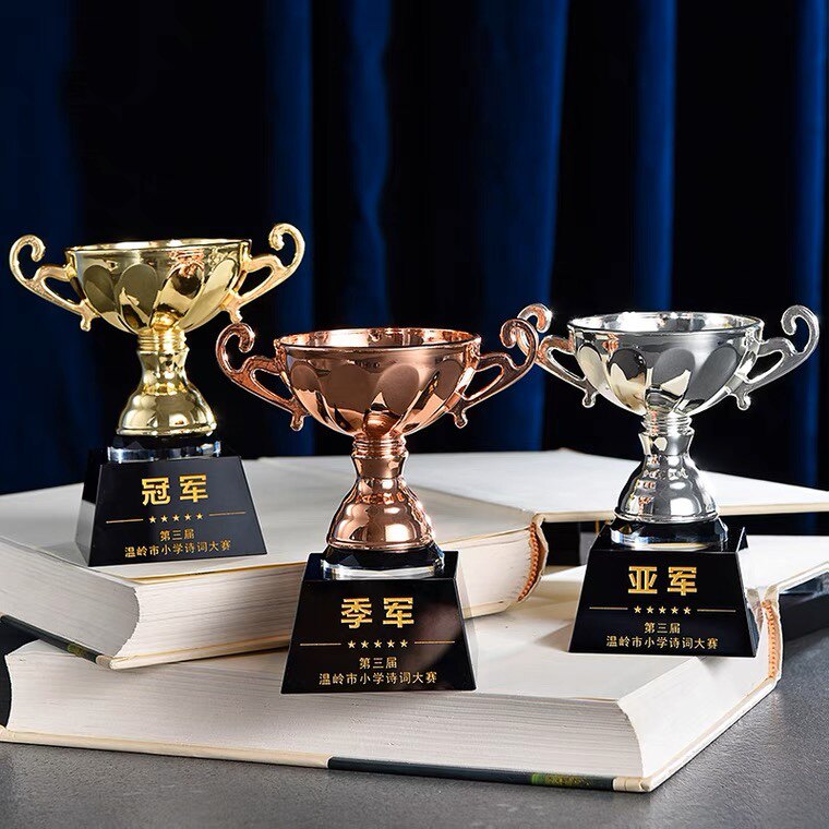 儿童奖杯定制小号学生幼儿园迷你大拇指金银铜金属五角星奖杯定做图片