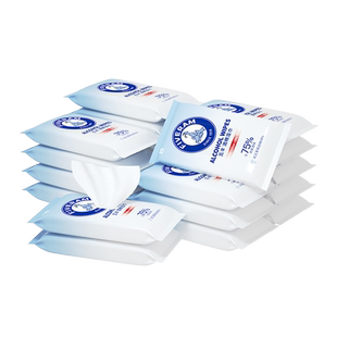 五羊75度酒精湿巾消毒杀菌家用婴儿10抽x36小包便携式学生随身装