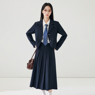 秋冬长袖时尚小个子西装套装女职场穿搭大学生面试职业装女裙套装