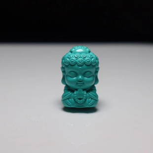 湖北原矿无优化绿松石宝宝佛吊坠 配珠 散珠