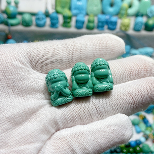 高瓷绿松石 不说不看不听 无相佛